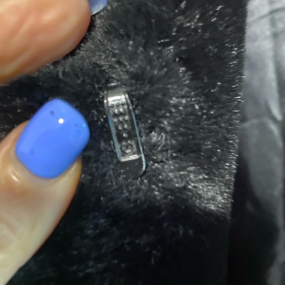 Black Faux Fur Hooded Coat by Covington Woman | size 1X - Picture 4 of 10